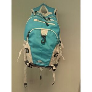 High Sierra Backpack Turquoise White Hiking Hydration Daypack Multi Pocket